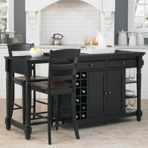 Offer for Gracewood Hollow Remarqu Kitchen Island and 2 Stools (Grand Torino Kitchen Island and Two Stools)