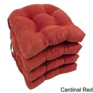 Offer for Blazing Needles16-inch U-shaped Microsuede Chair Cushions (Set of 4) (Cardinal Red)