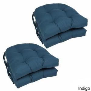 Offer for Blazing Needles 16-inch Dining Chair Cushions (Set of 4) (Indigo)