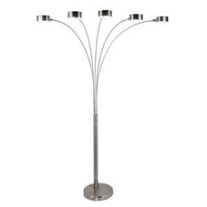 Offer for Strick & Bolton Charlie Modern Arched 88-inch Brushed Steel 5-light Floor Lamp (A207901SN)
