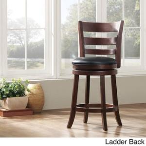 Offer for Verona Cherry Swivel 24-inch High Back Counter Height Stool by iNSPIRE Q Classic (Ladder Back)