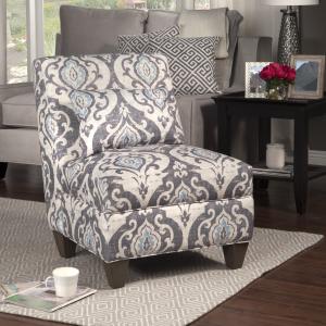 Offer for HomePop Blue Slate Large Accent Chair (Gray and light blue large damask)