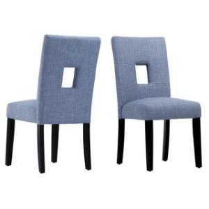 Offer for Mendoza Keyhole Back Dining Chairs (Set of 2) by iNSPIRE Q Bold (Blue Linen)