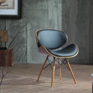 Offer for Corvus Madonna Mid-Century Walnut and Black Finish Accent Chair (1 Chair)