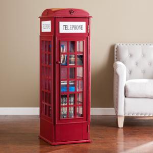 Offer for Harper Blvd Red Phone Booth Media Storage Cabinet (OS1367ZH)