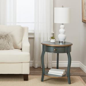 Offer for Abbyson Clarence Accent Table (Teal/Gold)