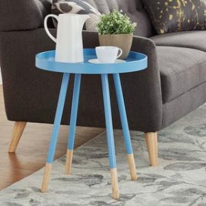 Offer for Marcella Paint-dipped Round Spindle Tray-top Side Table iNSPIRE Q Modern (Blue)