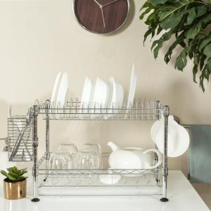 Offer for Safavieh Storage Collection Darina Adjustable Chrome Wire Dish Rack - 17.7