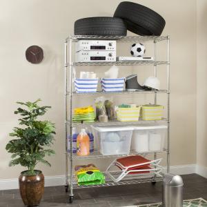 Offer for Safavieh Storage Collection Juliet 6 Tier Heavy Duty Commercial Chrome Wire Shelf - 47.6