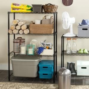 Offer for Safavieh Storage Collection Bravo 4-tier Heavy Duty Commercial Black Chrome Wire Shelf - 35.7