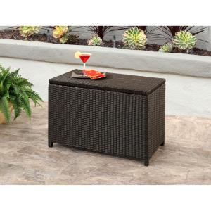 Offer for Abbyson Provence Outdoor Storage Ottoman (Brown)