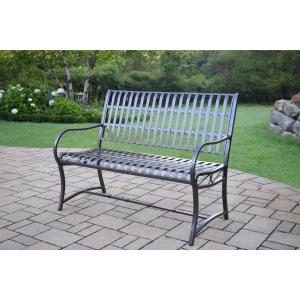 Offer for Oakland Living Aluminum/ Wrought Iron Imperial Bench (Hammer Tone Brown)