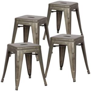 Offer for Poly and Bark Trattoria 18-inch Table Stool in Bronze (Set of 4) (Bronze Finish)