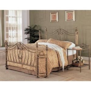 Offer for Gracewood Hollow Faulkner Iron Goldtone Headboard and Footboard (Full)