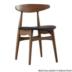 Offer for Norwegian Danish Tapered Dining Chairs (Set of 2) by iNSPIRE Q Modern (Walnut Finish - Black)