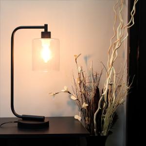 Offer for Carbon Loft Locke Black Iron Glass-shade Antique-style Industrial Lantern Desk Lamp (Black)