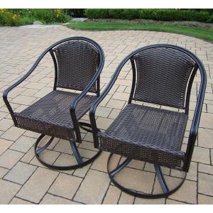 Offer for Sedona Wicker Swivel Chairs with Round backs (2 Pack) (Black)