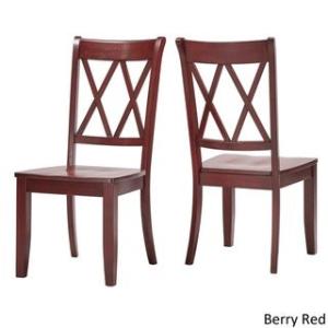 Offer for Eleanor Double X Back Wood Dining Chair (Set of 2) by iNSPIRE Q Classic (Berry Red)