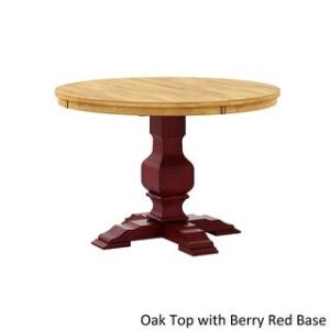 Offer for Eleanor Two-tone Round Solid Wood Top Dining Table by iNSPIRE Q Classic (Oak Top with Berry Red Base)
