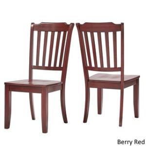 Offer for Eleanor Slat Back Wood Dining Chair (Set of 2) by iNSPIRE Q Classic (Berry Red)