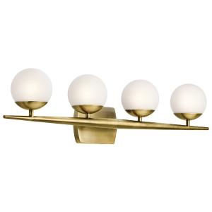 Offer for Kichler Lighting Jasper Collection 4-light Natural Brass Halogen Bath/Vanity Light