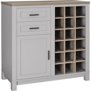 Offer for The Gray Barn Bonnie Wood Carver Grey/ Sonoma Oak Bar Cabinet (Bar cabinet, sonoma oak/ grey)