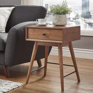 Offer for Aksel Brown Wood 1-drawer End Table iNSPIRE Q Modern (Brown End Table)