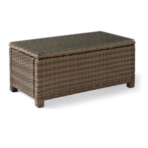 Offer for Bradenton Brown Wicker Glass Top Outdoor Table (Brown)