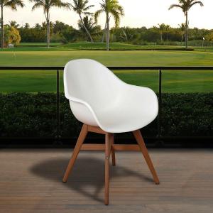 Offer for Amazonia Deluxe Hawaii 4 Piece Patio Dining Chairs, Dark (White Resin)