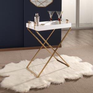 Offer for Abbyson Sophie White Iron Tray Table (White)