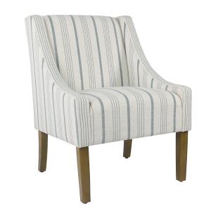 Offer for HomePop Modern Swoop Accent Chair - Blue Calypso Stripe (Blue)