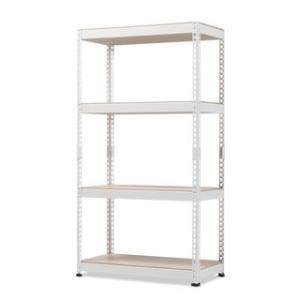 Offer for Metal 4-Shelf Multipurpose Shelving Rack by Baxton Studio (White)