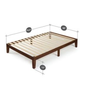 Offer for Priage by Zinus Antique Espresso 12 inch Solid Wood Platform Bed (Twin)
