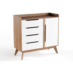 Offer for Carson Carrington Eskilstuna Mid-century White and Brown Cabinet (No Options)