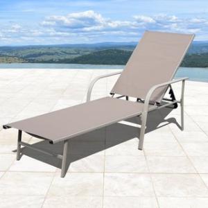 Offer for Corvus Antonio Sling Fabric Adjustable Outdoor Chaise Lounge (brown - 1 lounge)