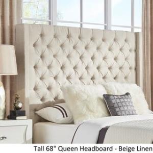 Offer for Naples Wingback Button Tufted Tall Headboards by iNSPIRE Q Artisan (Tall 68