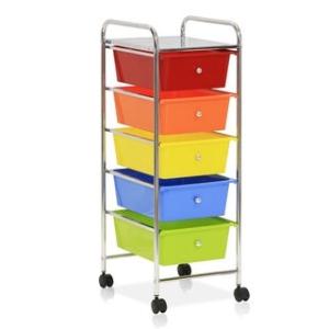 Offer for Porch & Den Copeland White and Black 5-drawer Trolley (Rainbow)
