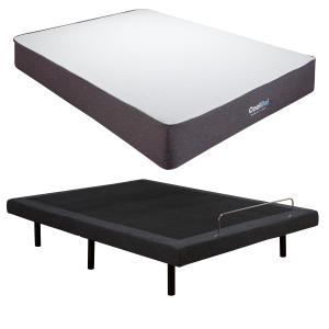 Offer for PostureLoft Alese 12-Inch Gel Memory Foam Mattress and Adjustable Bed Set (Queen)