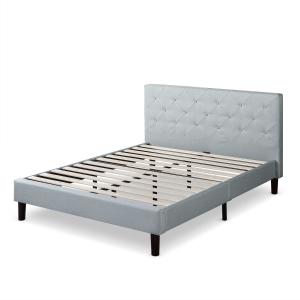 Offer for Priage by Zinus Upholstered Diamond Stitched Platform Bed, Cobblestone (Full)