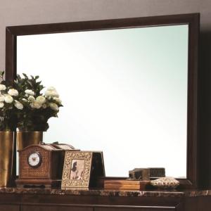 Offer for Contemporary Landscape Mirror With Wooden Frame, cappuccino Brown