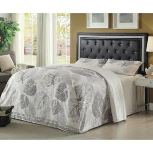 Offer for Andenne Contemporary Upholstered Headboard (Black - Queen/Full)