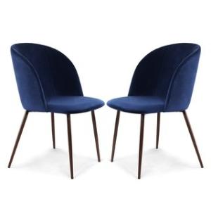 Offer for Poly and Bark Kantwell Velvet Dining Chair (Set of 2) (space blue)