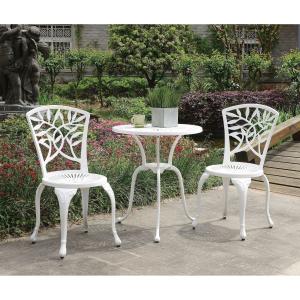 Offer for Transitional Style Table Set of 1 Table and 2 Chairs With Cabriole Legs, White