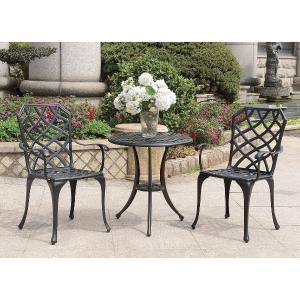 Offer for Table Set of 1 Table and 2 Chairs With Cabriole Legs, Black