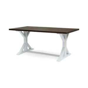 Offer for Cassia Farmhouse Traditional Table Acacia Wood  with Legs by Christopher Knight Home - dark brown + white (dark brown + white)