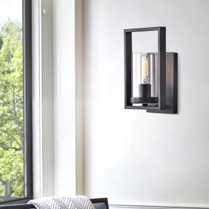 Offer for Anastasia Antique Black Single Light Wall Sconce with Clear Glass
