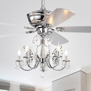Offer for Silver Orchid Finlayson 52-inch 5-light Chrome Lighted Ceiling Fan with Reversible Blades