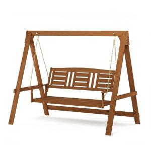 Offer for Furinno Tioman Hardwood 3 Seater Swing with Stand