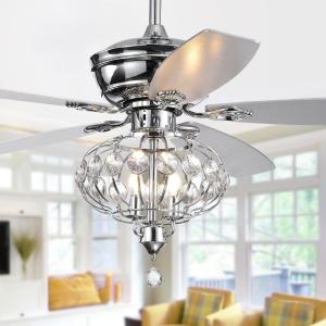 Offer for Silver Orchid Finlayson 52-inch Lighted Ceiling Fan with Reversible Blades
