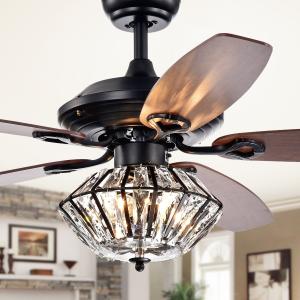 Offer for Copper Grove Toshevo Remote Control 52-inch Lighted Ceiling Fan with Crystal Shade and Reversible Blades